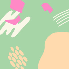Hand drawn abstract Pop Memphis Background.Applicable for brochures, posters, banners and covers.