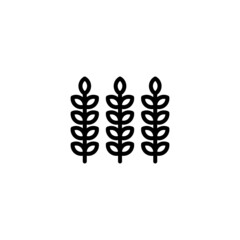 Crops vector icon in linear, outline icon isolated on white background