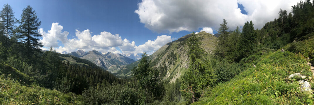 Mountains in the area of the Rutor waterfalls, Aosta Valley - Italy