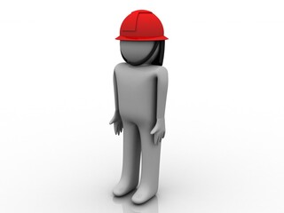 3d illustration Fire and safety officer