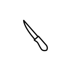 Obraz premium Steak knife vector icon in linear, outline icon isolated on white background