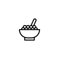 Cereal vector icon in linear, outline icon isolated on white background