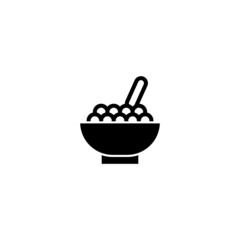 Cereal vector icon in black solid flat design icon isolated on white background