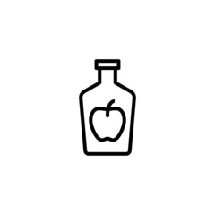Cider vector icon in linear, outline icon isolated on white background