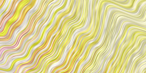 Light Pink, Yellow vector pattern with curved lines. Colorful illustration in abstract style with bent lines. Pattern for busines booklets, leaflets