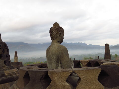 Panorama temple Borobudur Java Bali