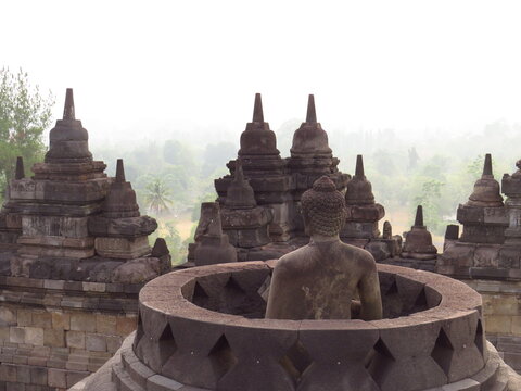 Panorama temple Borobudur Java Bali