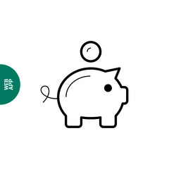 moneybox piggy bank line vector icon