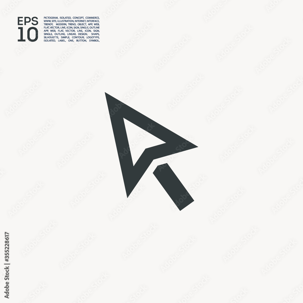 Poster cursor symbol line vector icon