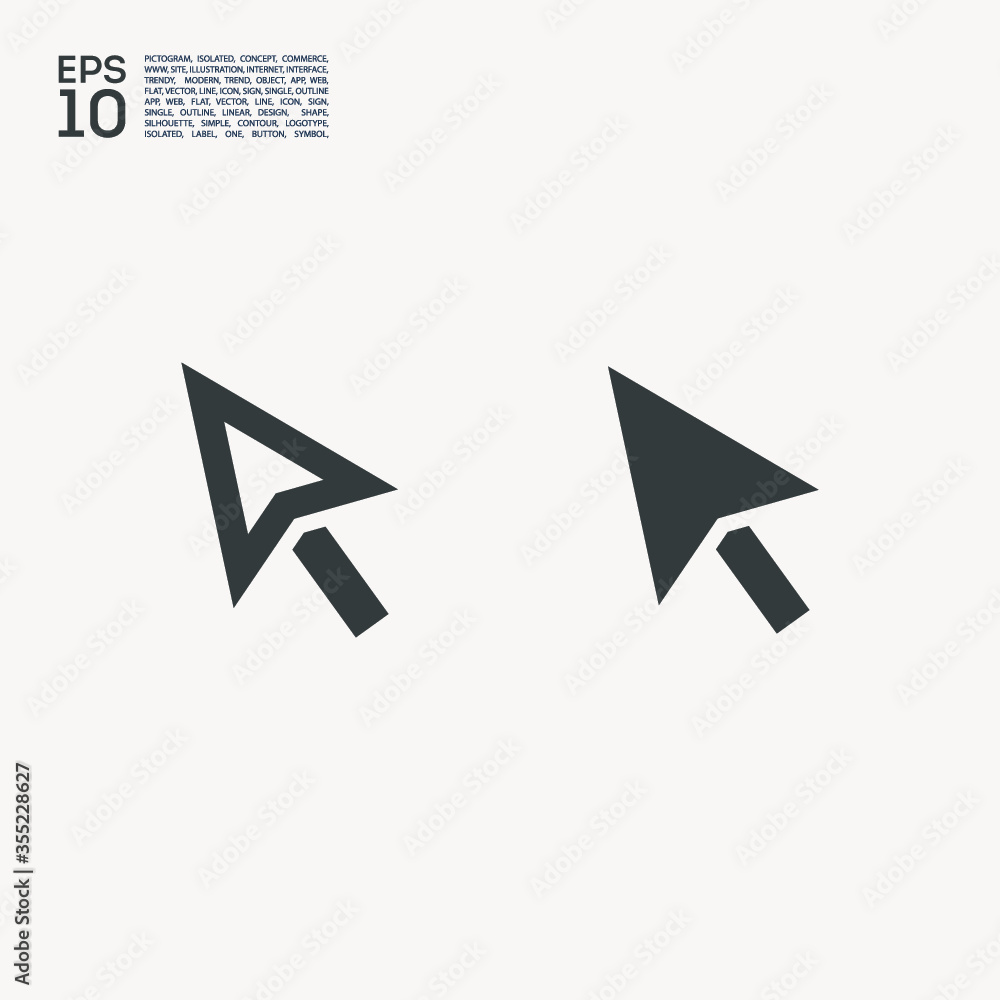 Poster cursor symbol line vector icon