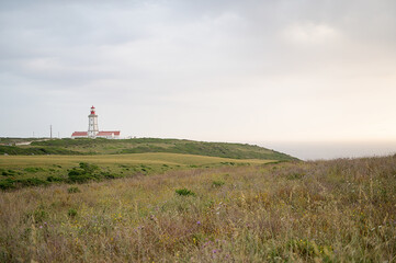 Fototapeta na wymiar Old lighthouse in Portugal on the Atlantic coast.