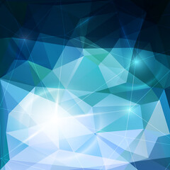 Abstract blue geometric triangles background