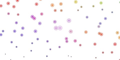 Light Blue, Red vector natural artwork with flowers.