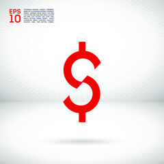 dollar sign line vector icon