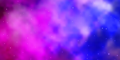 Light Purple, Pink vector layout with bright stars. Modern geometric abstract illustration with stars. Theme for cell phones.