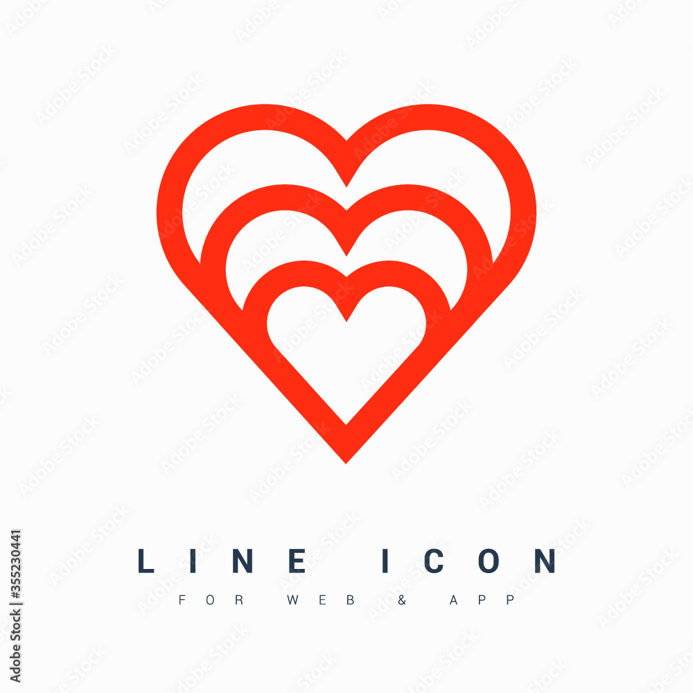 Aufkleber chip with heart isolated line vector icon for websites and mobile minimalistic flat design.