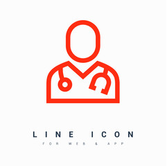 doctor line vector icon