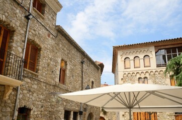 Buildings in Catalonia medieval village, Spain