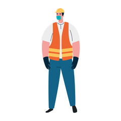 male constructer with mask vector design