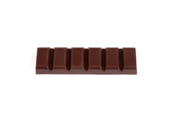 Dark chocolate bar isolated on a white background.