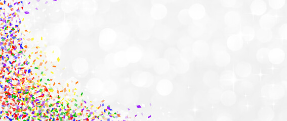 blur glowing whitening background with rainbow confetti and star twinkle for pride month celebrate concept