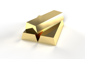 Gold bar 3D rendering style on a white background.