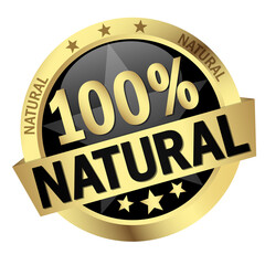 Button with Banner 100% natural