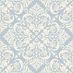Fototapeta premium Orient vector classic white pattern. Seamless abstract background with repeating elements. Orient background