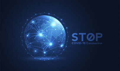 Stop Covid-19 Sign, Vector Illustration.