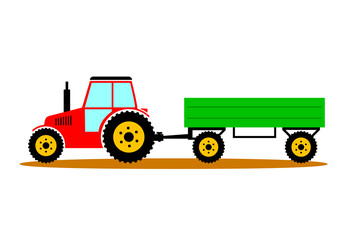 Tractor vector icon on white background