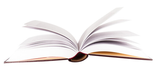 Isolated open book . Book pages