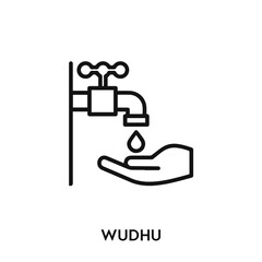 wudhu icon vector. wudhu sign symbol 