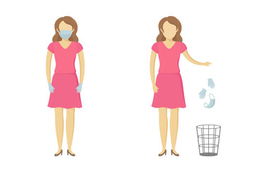 Pandemic ending. Quarantine cancellation. Vector illustration.