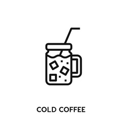 cold coffee icon vector. cold coffee sign symbol 