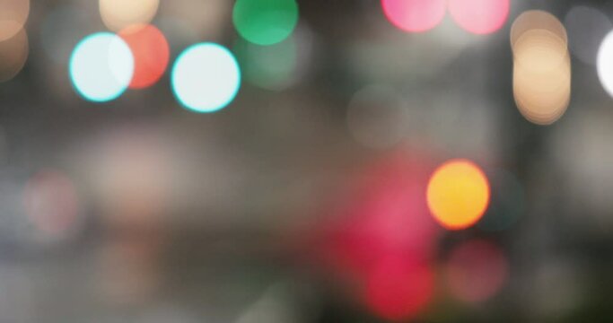 Colorful Changing Bokeh Lights In The City - Out Of Focus Shot