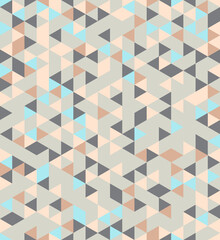 Triangle seamless pattern.  Abstract vector background. Blue, grey, beige colors 