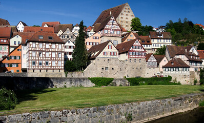Fototapeta na wymiar View of the old town of Schwäbisch Hall, Germany