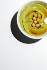 Homemade avocado and chickpea hummus