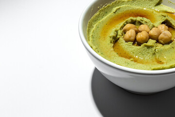 Homemade avocado and chickpea hummus