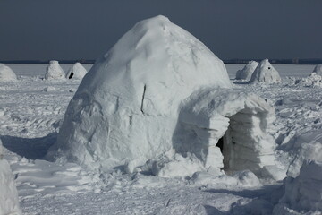 Winter dwelling of Eskimos. Igloo. Eskimos village.  © Anton Belovodchenko