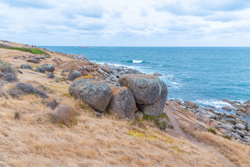 Landscape of Granite island near Victor Harbor in Australia