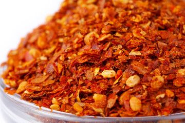 De Arbol Chilli Flakes in white natural spice