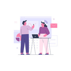 Business Man and Business Woman As a Teamwork