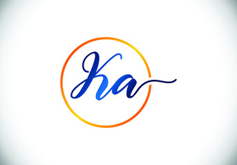 Initial Monogram Letter K A Logo Design Vector Template. K A Letter Logo Design