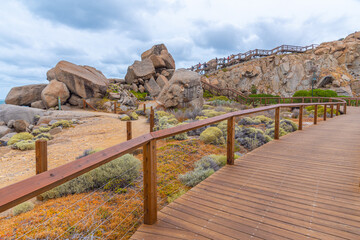 Landscape of Granite island near Victor Harbor in Australia