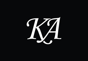 Initial Monogram Letter K A Logo Design Vector Template. K A Letter Logo Design