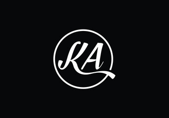 Initial Monogram Letter K A Logo Design Vector Template. K A Letter Logo Design