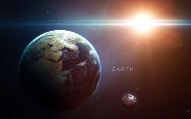 Obraz premium Earth - High resolution 3D images presents planets of the solar system. This image elements furnished by NASA.