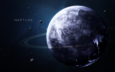 Fototapeta premium Neptune - High resolution 3D images presents planets of the solar system. This image elements furnished by NASA.