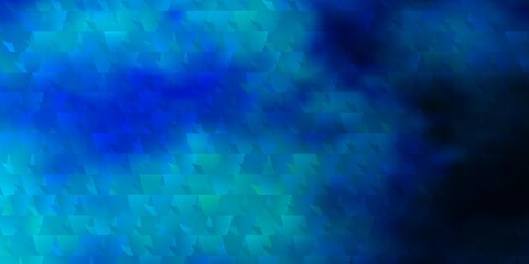 Light BLUE vector template with crystals, triangles.